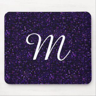 Dark Amethyst Purple Glitter Mouse Mat
