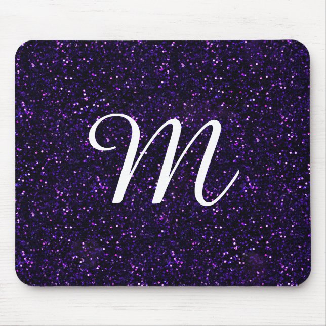 Dark Amethyst Purple Glitter Mouse Mat (Front)