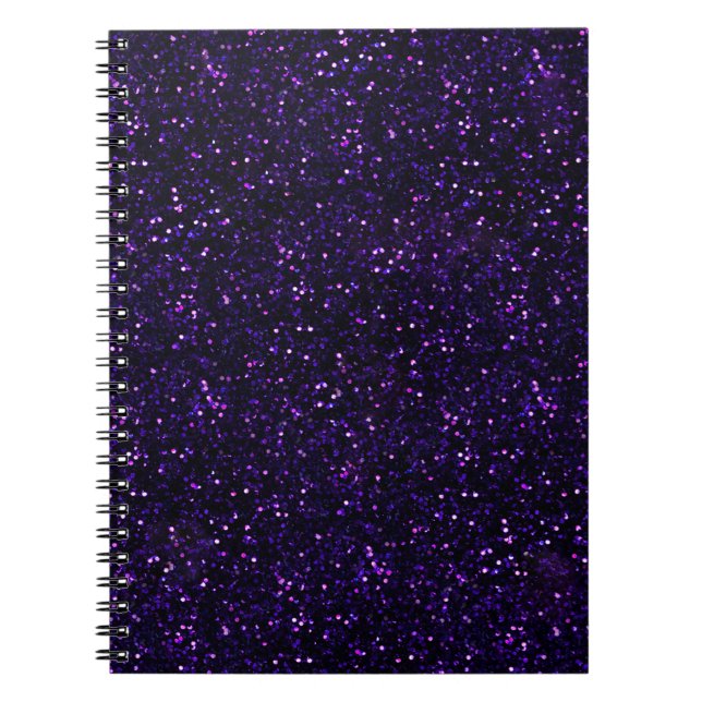 Dark Amethyst Purple Glitter Notebook (Front)