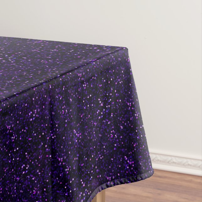 Dark Amethyst Purple Glitter Tablecloth (In Situ)