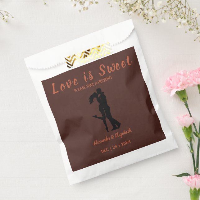Dark and Earthy Love is Sweet Wedding Present Favour Bags (Sealed)