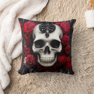 Dark and Gothic Skull and Roses Murial