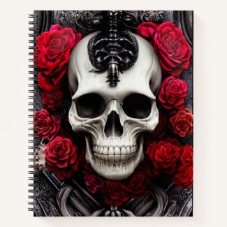 Dark and Gothic Skull and Roses Murial