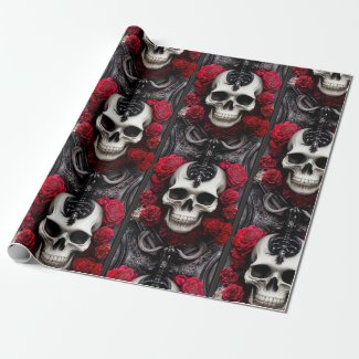 Dark and Gothic Skull and Roses Murial