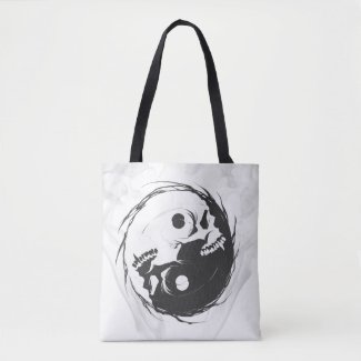 Dark and Gothic Yin Yang Tote Bag