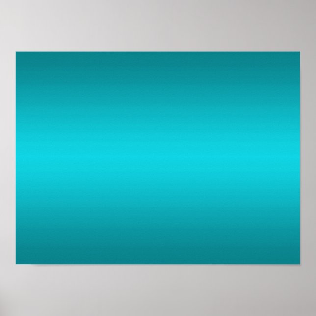Dark and Light Aqua Blue Gradient - Turquoise Poster (Front)