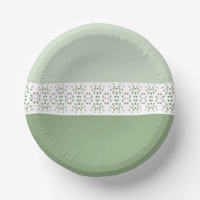 Dark And Light Green  Paper Plate (Front)