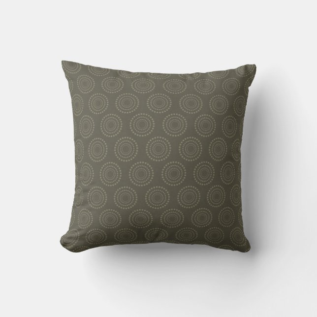 Dark and Light Grey Circles American MOJO Pillow (Front)