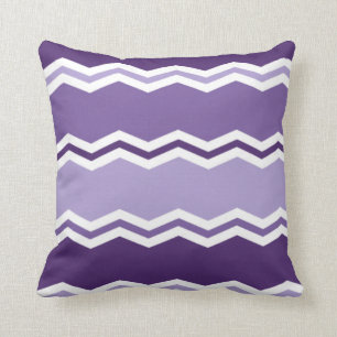 Dark and Light Lavender Purple Chevron Stripes Cushion