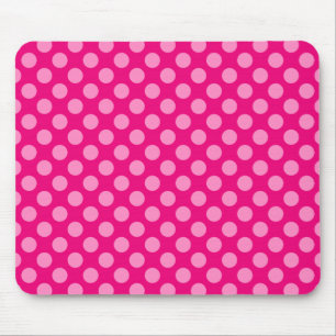 Dark and Light Pink Polka Dots Mouse Mat