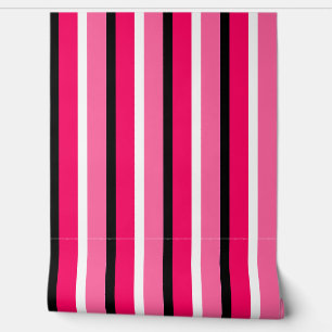 Dark and Light Pink Stripes Pattern Wallpaper