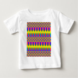 Dark and Light Rainbows (Checkers and Stripes) Baby T-Shirt