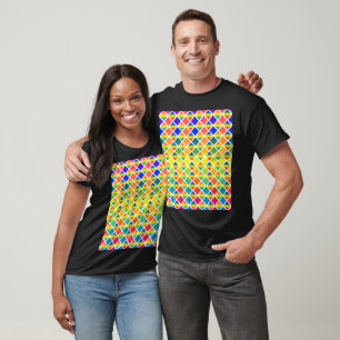 Dark and LIght Rainbows (Diamond Chequered) T-Shirt
