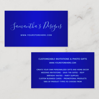 Dark and Medium Blue Ombre Online Store Business Card