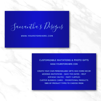 Dark and Medium Blue Ombre Online Store Business Card