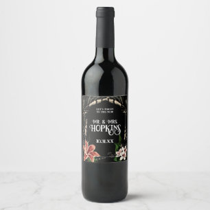 Dark and Moody Custom Wedding Wine Labels
