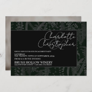 Dark and Moody Ferns Engagement Party Invitation