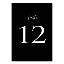 Dark and Moody Ferns Modern Wedding Table Numbers
