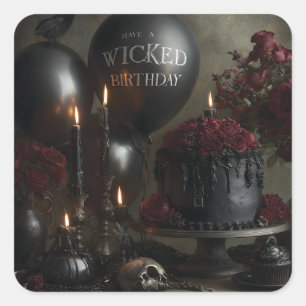Dark and Moody Gothic Birthday Still Life  Square Sticker