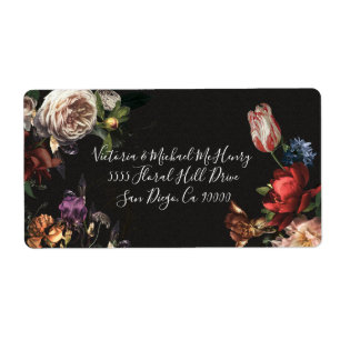 Dark and Moody Rembrandt Floral address labels
