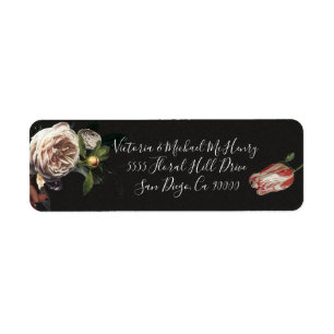 Dark and Moody Rembrandt Floral address labels