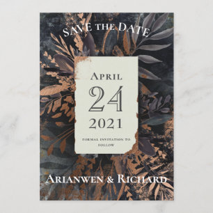 Dark and Moody Wedding save the date Invitation
