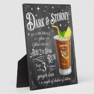 Dark and Stormy Chalkboard Recipe Plaque
