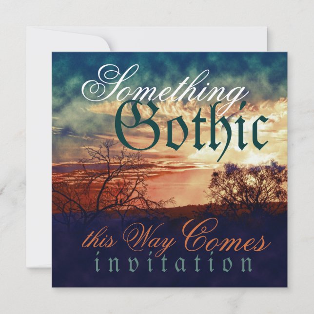 Dark and Stormy Gothic Halloween Wedding Invitation (Front)