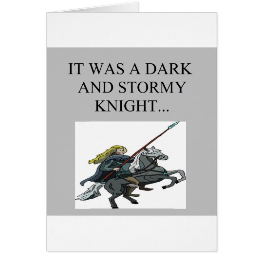 dark and stormy night cliche joke card