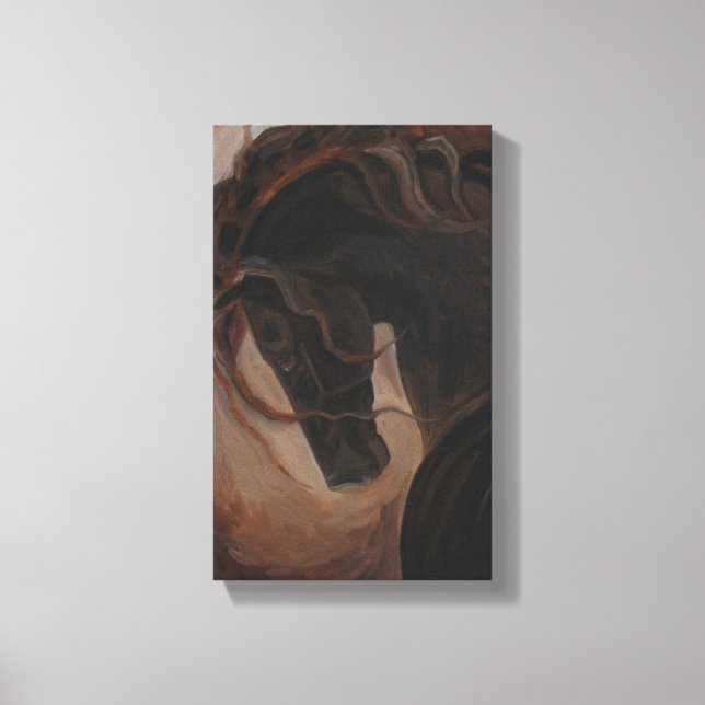 Dark andalusian, andalusians, horse art,  spanish canvas print (Front)