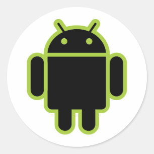 Dark Android Classic Round Sticker