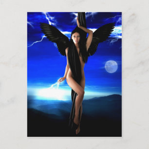 Dark angel,goddess divine, shaman woman, shakti postcard