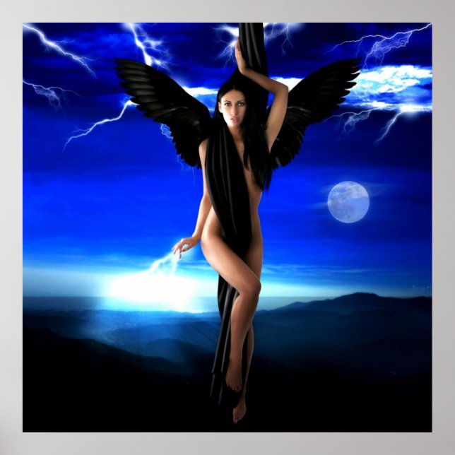 Dark angel,goddess divine, shaman woman, shakti poster (Front)