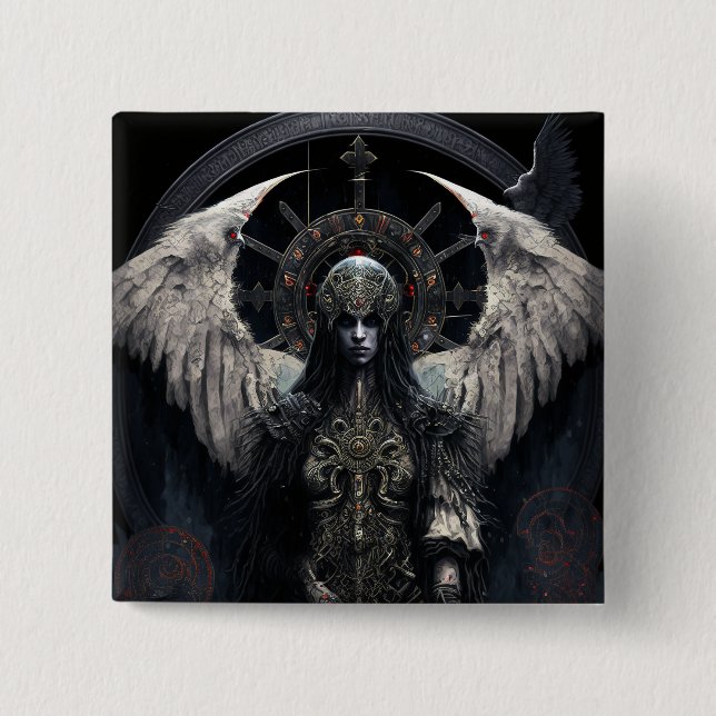 Dark Angel Gothic Fantasy Art 15 Cm Square Badge (Front)