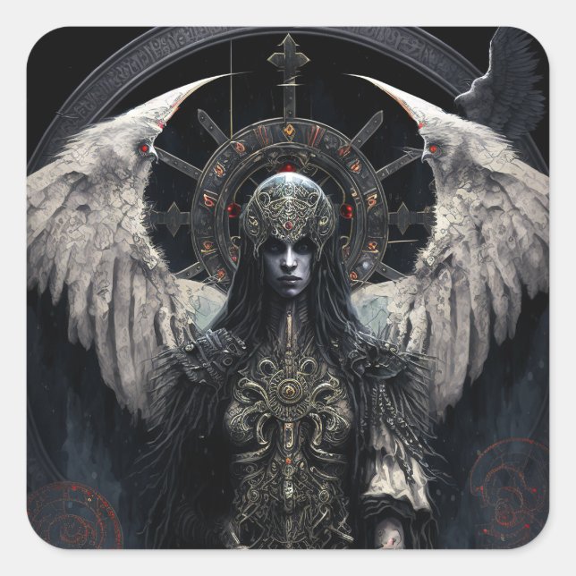 Dark Angel Gothic Fantasy Art Square Sticker (Front)
