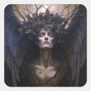 Dark Angel Gothic Goth Fantasy Art Square Sticker