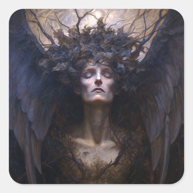 Dark Angel Gothic Goth Fantasy Art Square Sticker (Front)