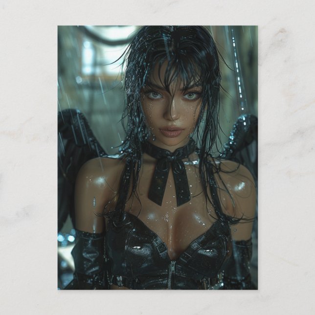 Dark Angel in the Rain Postcard (Front)
