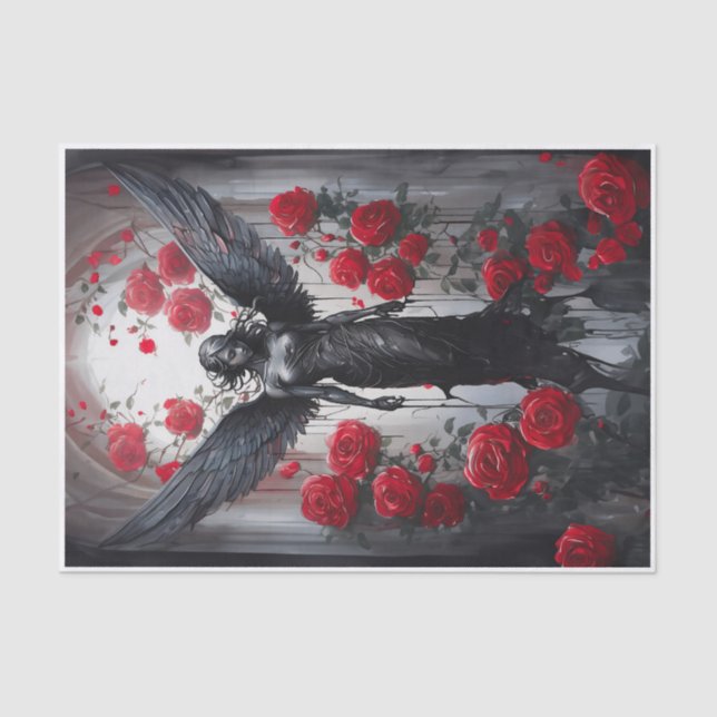 Dark Angel Tears, Divinity & Red Roses Tissue Paper (Front)