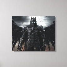 Dark Angel Warrior Knight - Stretched Canvas Print