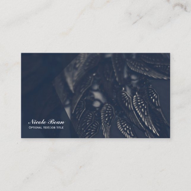 Dark Angel Wings Gothic Glam Chic Personalised Business Card (Front)