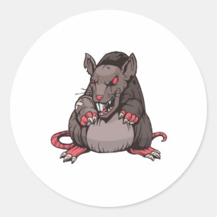 Dark Angry Rat Classic Round Sticker