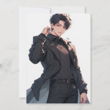 Dark Anime Boy Fashion Portrait | Black Aesthetic