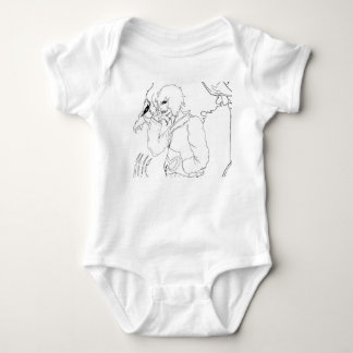 Dark Anime Fantasy Crow and Demon Art Baby Bodysuit