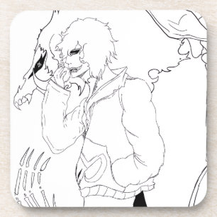Dark Anime Fantasy Crow and Demon Art Coaster