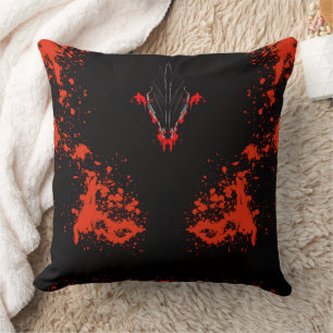 Dark Anime Fantasy Crow and Demon Art Cushion