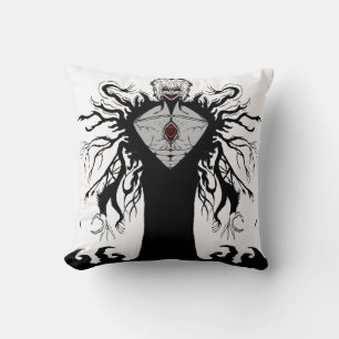 Dark Anime Fantasy Crow and Demon Art Cushion