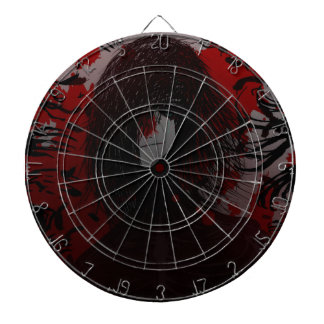 Dark Anime Fantasy Crow and Demon Art Dartboard