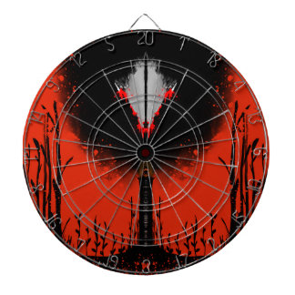 Dark Anime Fantasy Crow and Demon Art Dartboard
