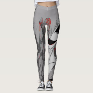 Dark Anime Fantasy Crow and Demon Art Leggings